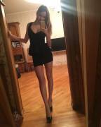 Little Black Skirt On Petite Girl