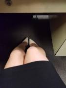 Upskirt Under My O(F)Fice Desk! Anyone Want To Cum Join?