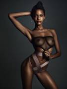 Ebonee Davis In A Black Net Top