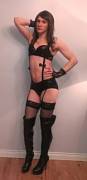 Suspender Lingerie And Knee High Boots