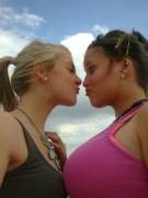 Blonde Vs Brunette. Chest To Chest. Small Vs Big