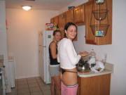 In The Kitchen With Her Pants Down