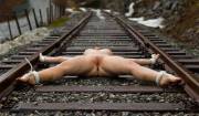 Bound Spread Eagle To Railroad Tracks
