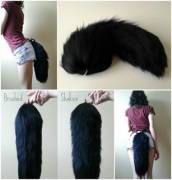 My First Tail Ever - A Black Fox Tail :3