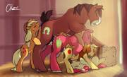 Applejack X Troubleshoes Clyde X Big Macintosh X Braeburn X Apple Bloom Orgy [Foalcon] ...