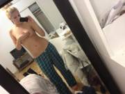 Cute Self-Shooter Mini-Gallery With Pyjama Trousers And Messy Room.