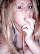 Big Blue Eyed Cutie Shows Her Money Makers!