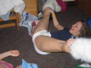 Fuzzy Boots In The Dorm.