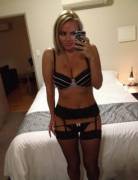 Blonde Wearing Lingerie &Amp;Amp;Amp;Stockings.