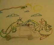 Nsfw: 3 Dragons Mercilessly Fuck A Cute Vw Bug As An Older Dragon Busts Out The Champagne.