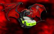 Black And Red Dragon W/ Honda Civic Sir