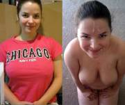 On/Off Pic... ✔ Cum Covered Smiling Face ✔ Wonderful Sagging Titties ✔✔✔