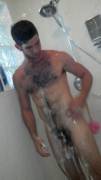 Hairy Boy In Shower...