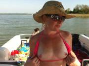 Slut On A Boat Flashing Her Tits