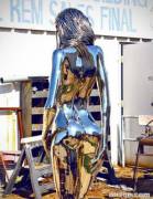 Woman Covered In Chrome