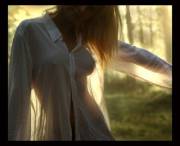 Women Tries To Block The Sun For Us With Her Thin White Shirt