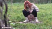 Gorgeous Redhead Peeing
