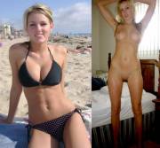 Beautiful Blonde In Black Bikini