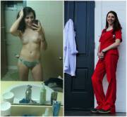 So I Was Told To Post Here As Well :) Vet School Can Get Heated In Red Scrubs! (F)