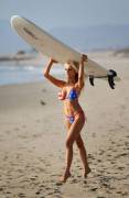 Patriotic Surfer Girl