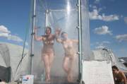 Two Ladies Give A Show In Teppy's Endless Shower At Burning Man