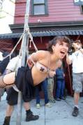 Cutie In Suspension Bondage At Folsom Street Fair 2008