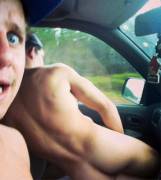 One Way To Relieve Boredom On A Long Drive