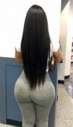 Long Hair Big Ass In Yoga Pants