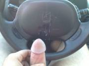 [Proof] Cum On A Steering Wheel