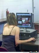 Watching Porn In A Public Computer Lab!