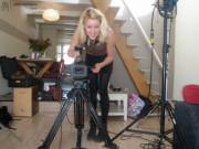 Behind The Scenes: Model And Videographer Misha With Some Heavy Equipment