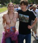 Topless On The Street