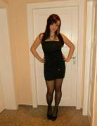 German Hottie Julia In Peeptoes And Black Pantyhose