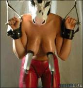 [Gif] Petra Milked In Mask And Hand Cuffs