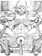 [Drawn] Power Girl Bound To A Milking Machine
