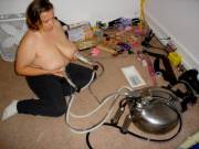 [Photo] Amateur Milf Uses Her Industrial Pump In The Toy Room