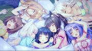 [2720X1536] Nekopara Girls Sleeping