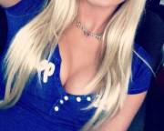 Blondie In A Blue Shirt