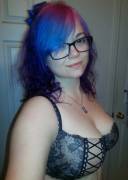 Thought You Guys Might Like My Bi Pride Hair And [F]Ancy Bra.