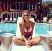 Cute Girl By The Pool