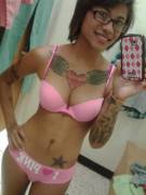 Tattooed Girl In Pink