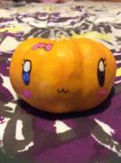 Daddy Didnt Wanna Carve A Big Pumpkin. So I Painted A Mini One!!