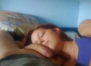 Sweet Dreams There She Sleeps, With Her Head On My Thigh. Lovely Face, With My Cock ...