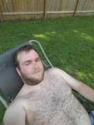 After A Long Day Working In The Yard, I Get To Lounge In The Shade!