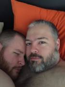 Daddy (Me On The Right) And Son Cuddled In Bed - First Post, Pms Welcome