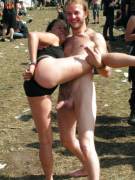 Playing Around Naked In The Park Boner