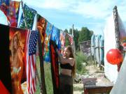 Selling Her Wares At The Open Air Market