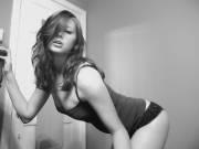 Hot Brunette In Lingerie And Outfits