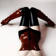 Lace-Up Latex Bustier.. Matching Boots.. Hot