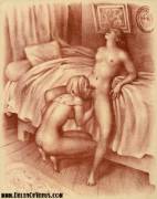 Antique Erotic Art By Suzanne Ballivet - Lust In The Convent